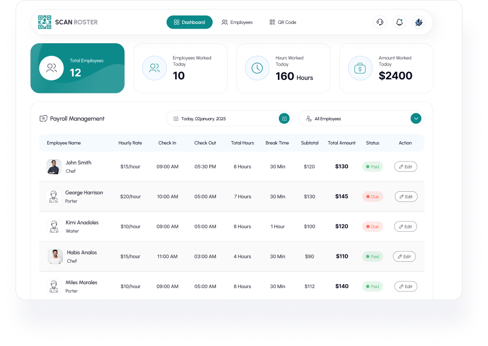 dashboard interface